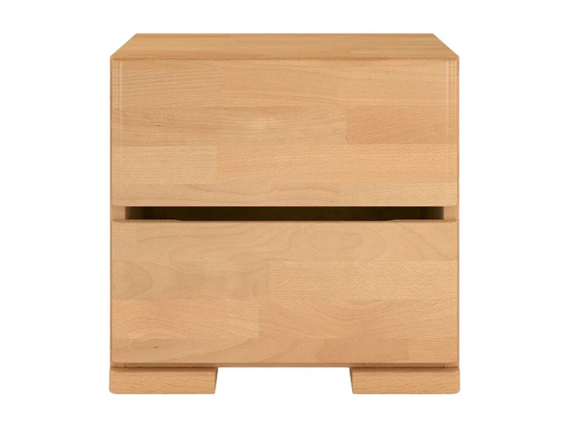 Massivholznachttisch Sandema mit zwei schubladen, buche - lackiert, naturfarben