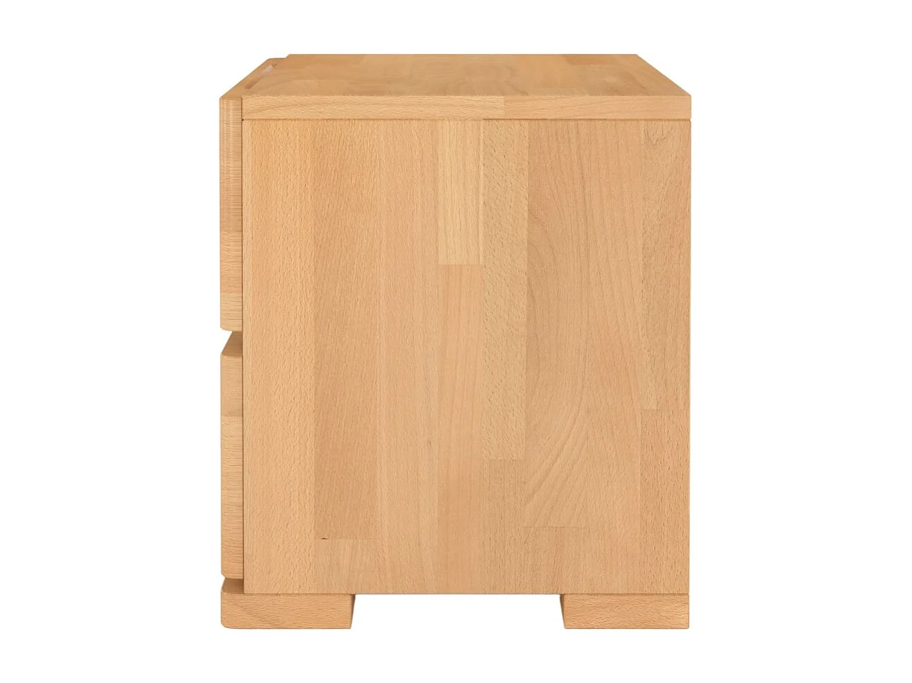 Massivholznachttisch Sandema mit zwei schubladen, buche - lackiert, naturfarben