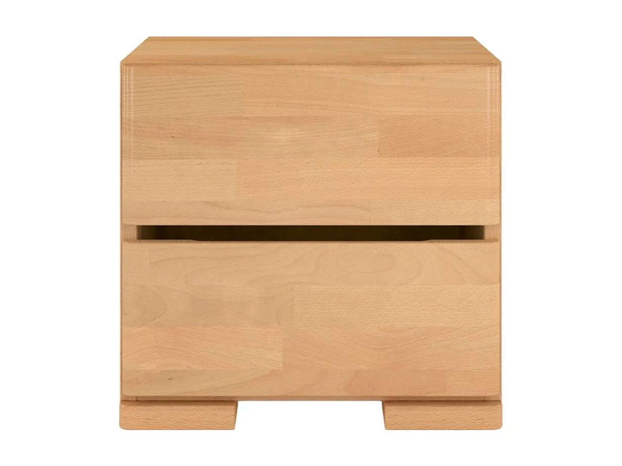 Massivholznachttisch Sandema mit zwei schubladen, buche - lackiert, naturfarben