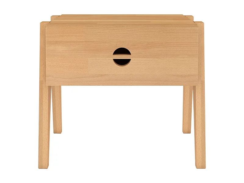 Massivholznachttisch Radom mit schublade, buche - lackiert, naturfarben