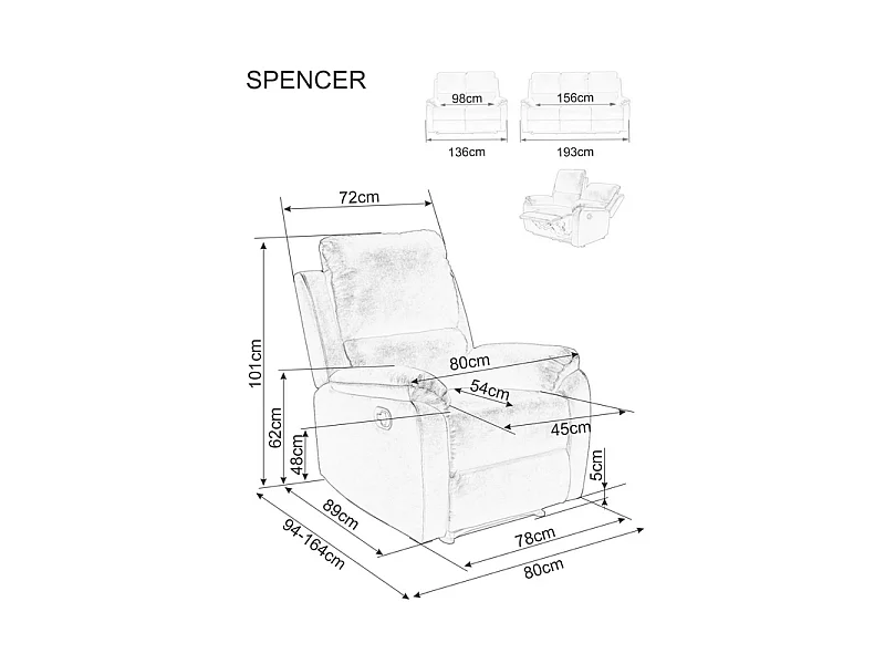 Sofa rozkładana SPENCER 2 VELVET szara