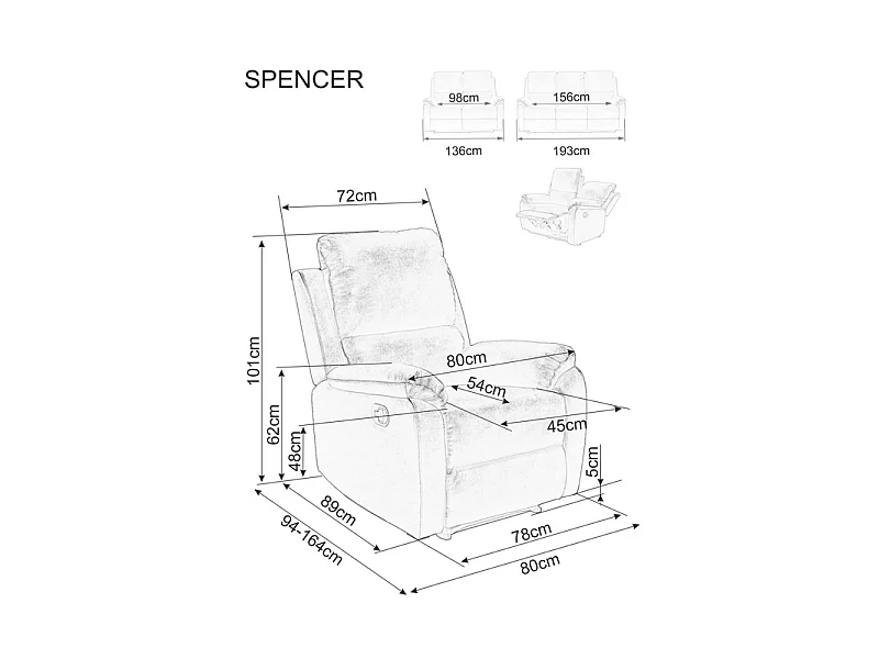 Sofa rozkładana SPENCER 2 VELVET szara