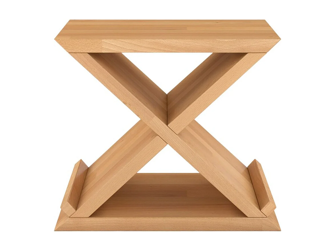 Massivholznachttisch Jarocin in x-form, buche - lackiert, naturfarben