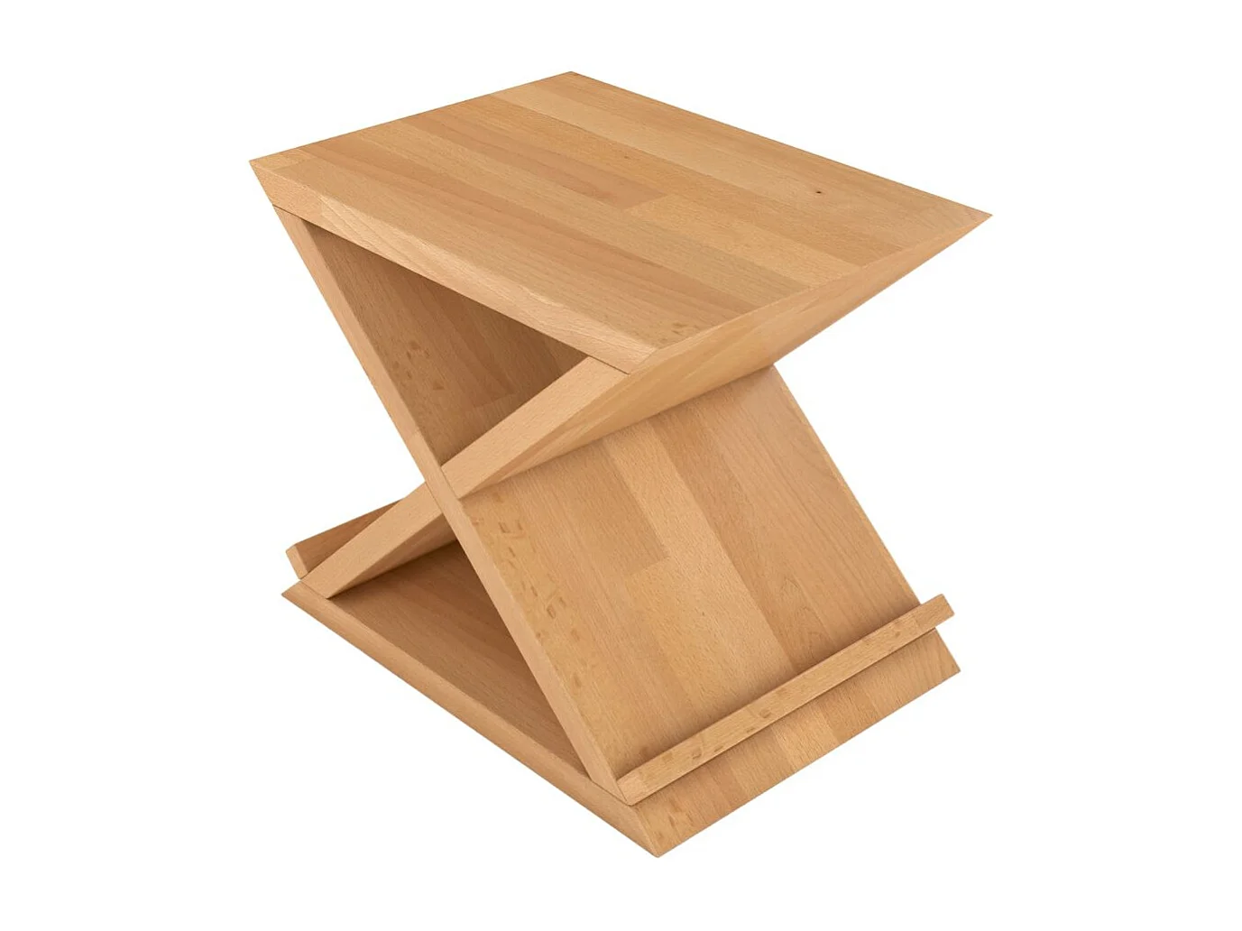 Massivholznachttisch Jarocin in x-form, buche - lackiert, naturfarben