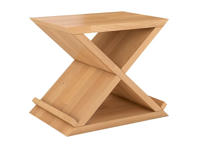 Massivholznachttisch Jarocin in x-form, buche - lackiert, naturfarben