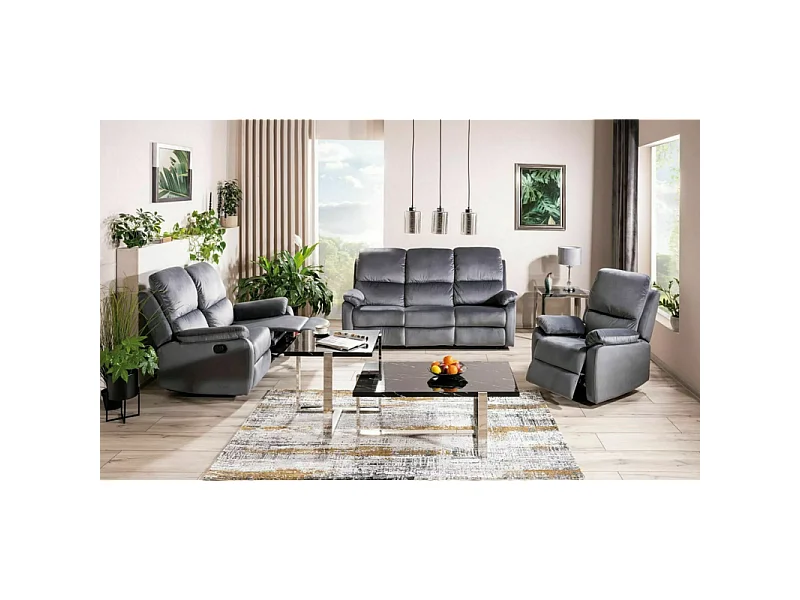 Sofa rozkładana SPENCER 3 VELVET szara