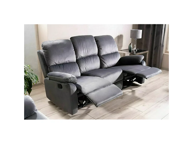 Sofa rozkładana SPENCER 3 VELVET szara