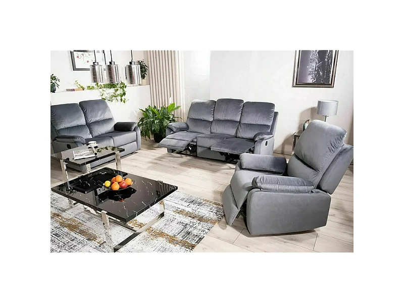 Sofa rozkładana SPENCER 3 VELVET szara