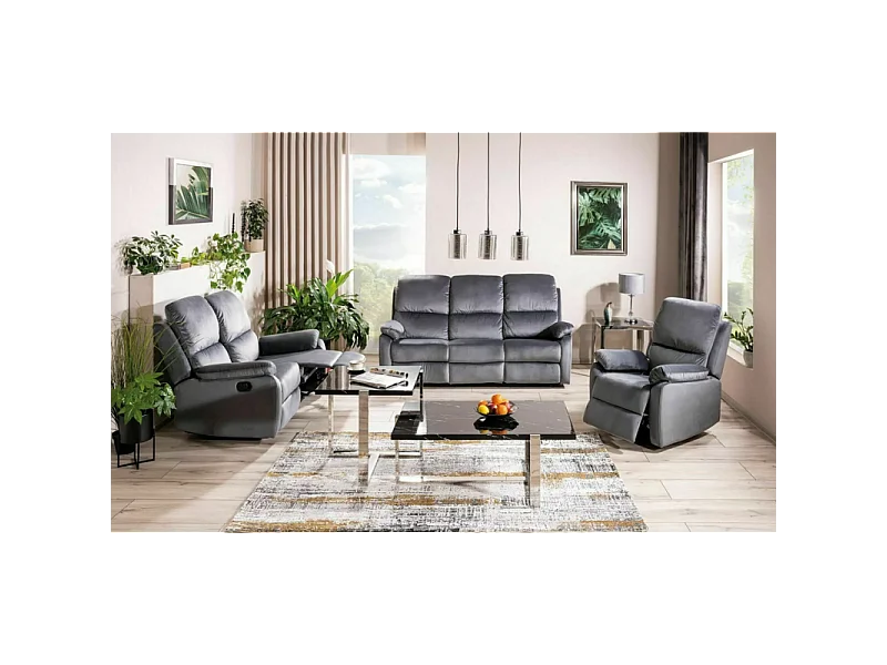 Sofa rozkładana SPENCER 3 VELVET szara
