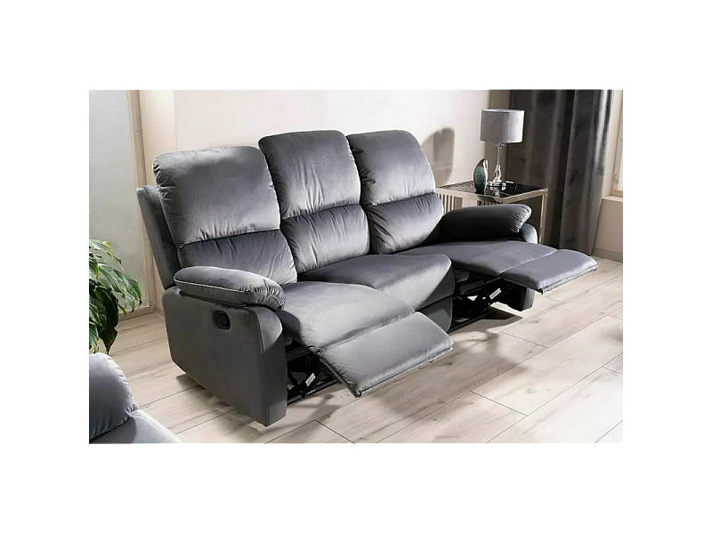 Sofa rozkładana SPENCER 3 VELVET szara