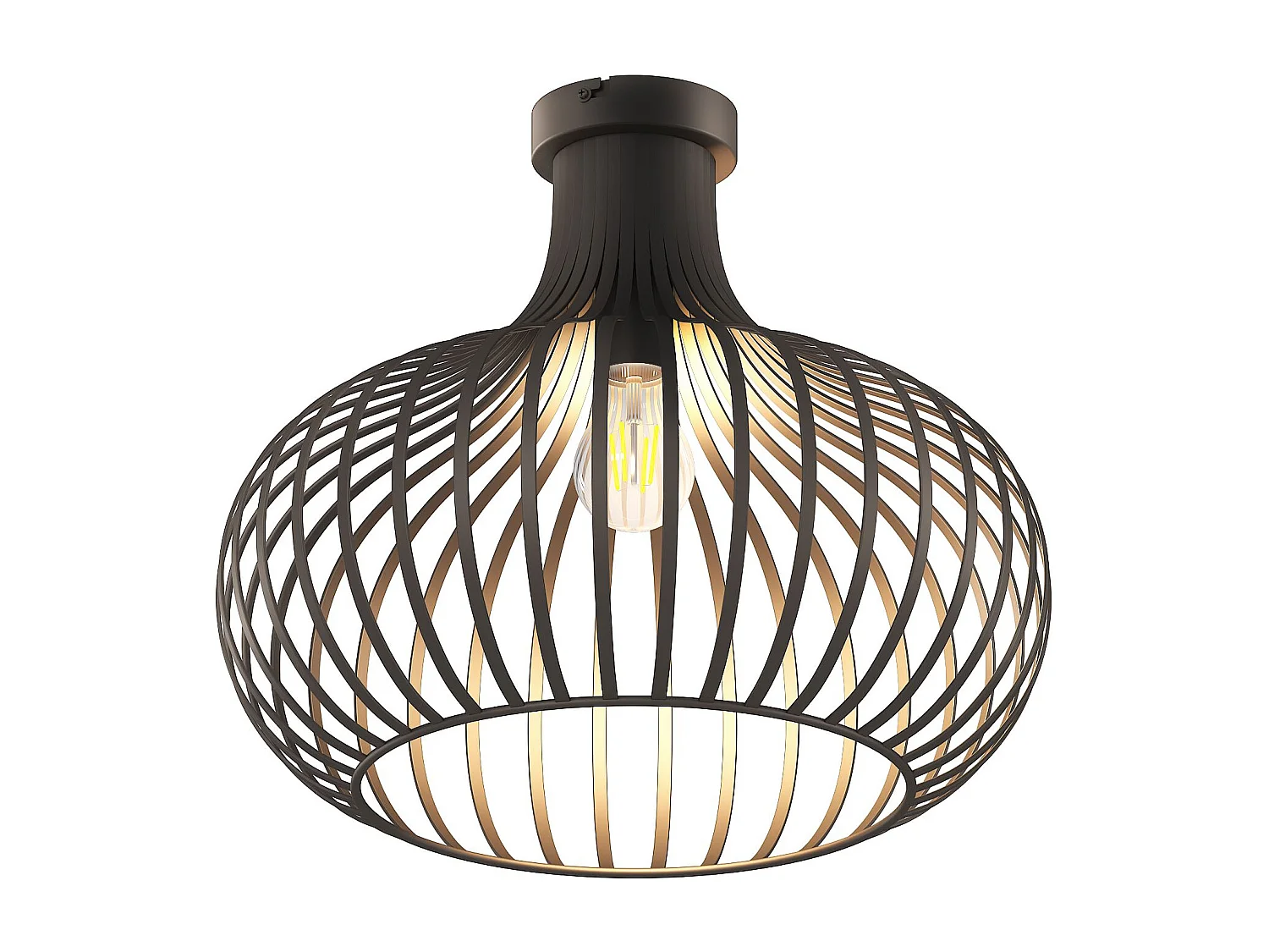 Deckenleuchte Metall rostfarben matt, 1x E27