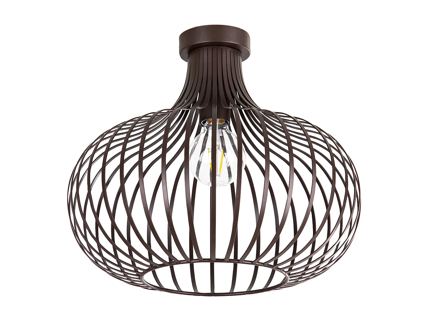 Deckenleuchte Metall rostfarben matt, 1x E27