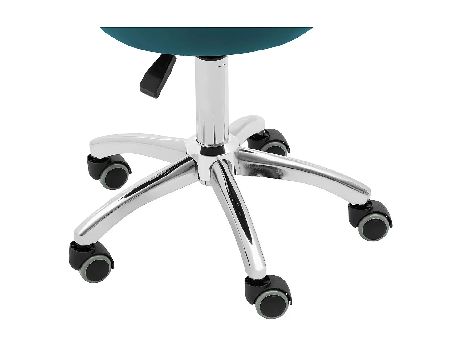 Taburete con ruedas y respaldo 150 kg turquesa aluminio PVC espuma sintética turquesa 14_0010100