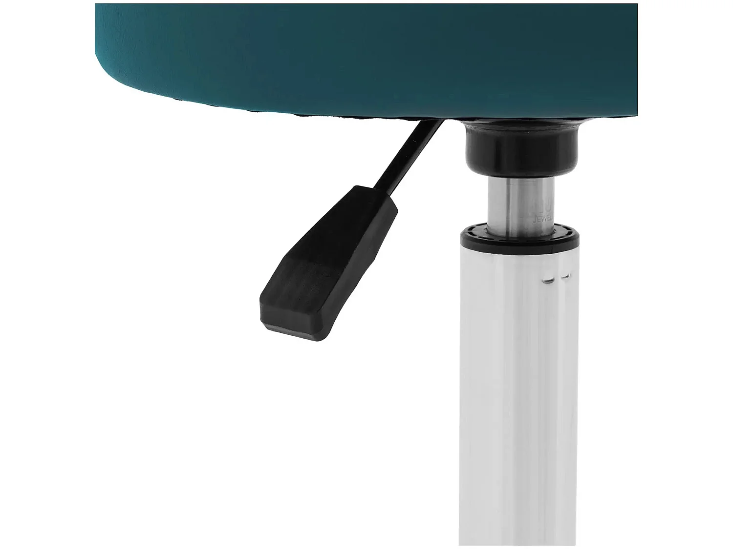 Taburete con ruedas y respaldo 150 kg turquesa aluminio PVC espuma sintética turquesa 14_0010100