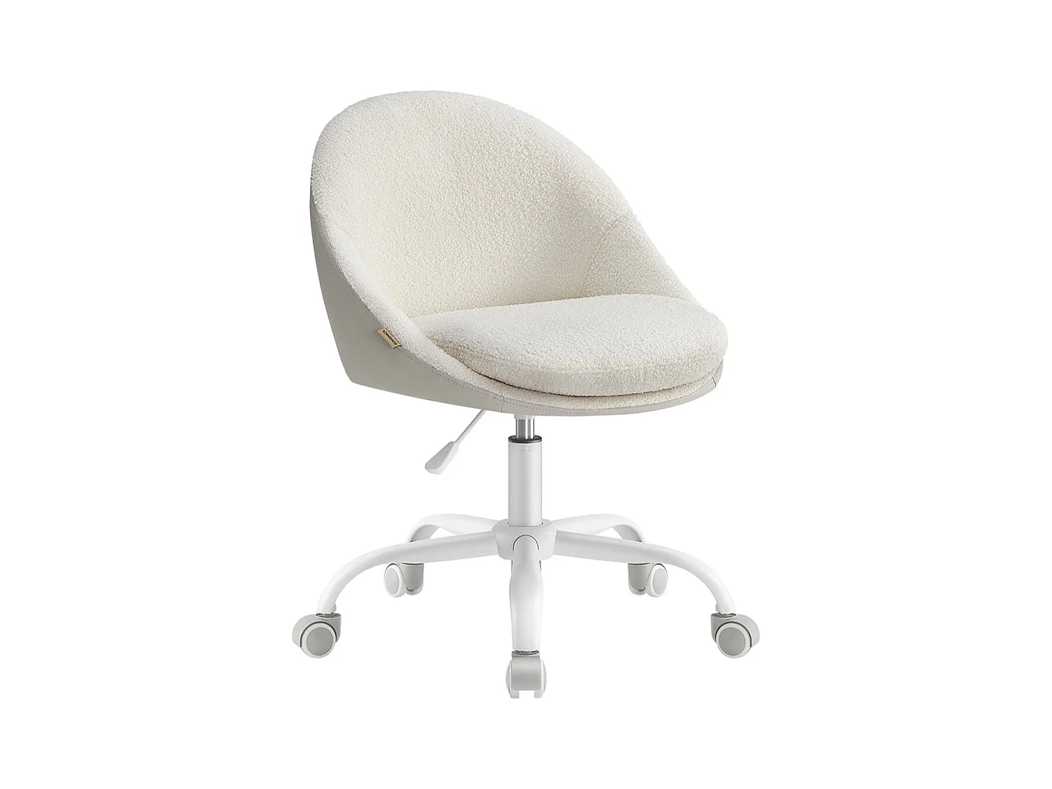 Sedia da ufficio girevole seduta comoda imbottitura in schiuma altezza regolabile per ufficio camera da letto sala riunioni beige 12_0004874