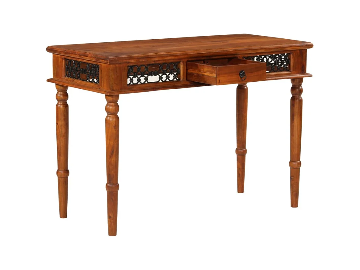 Bureau table poste de bois marron 110 x 50 x 76 cm 02_0023443