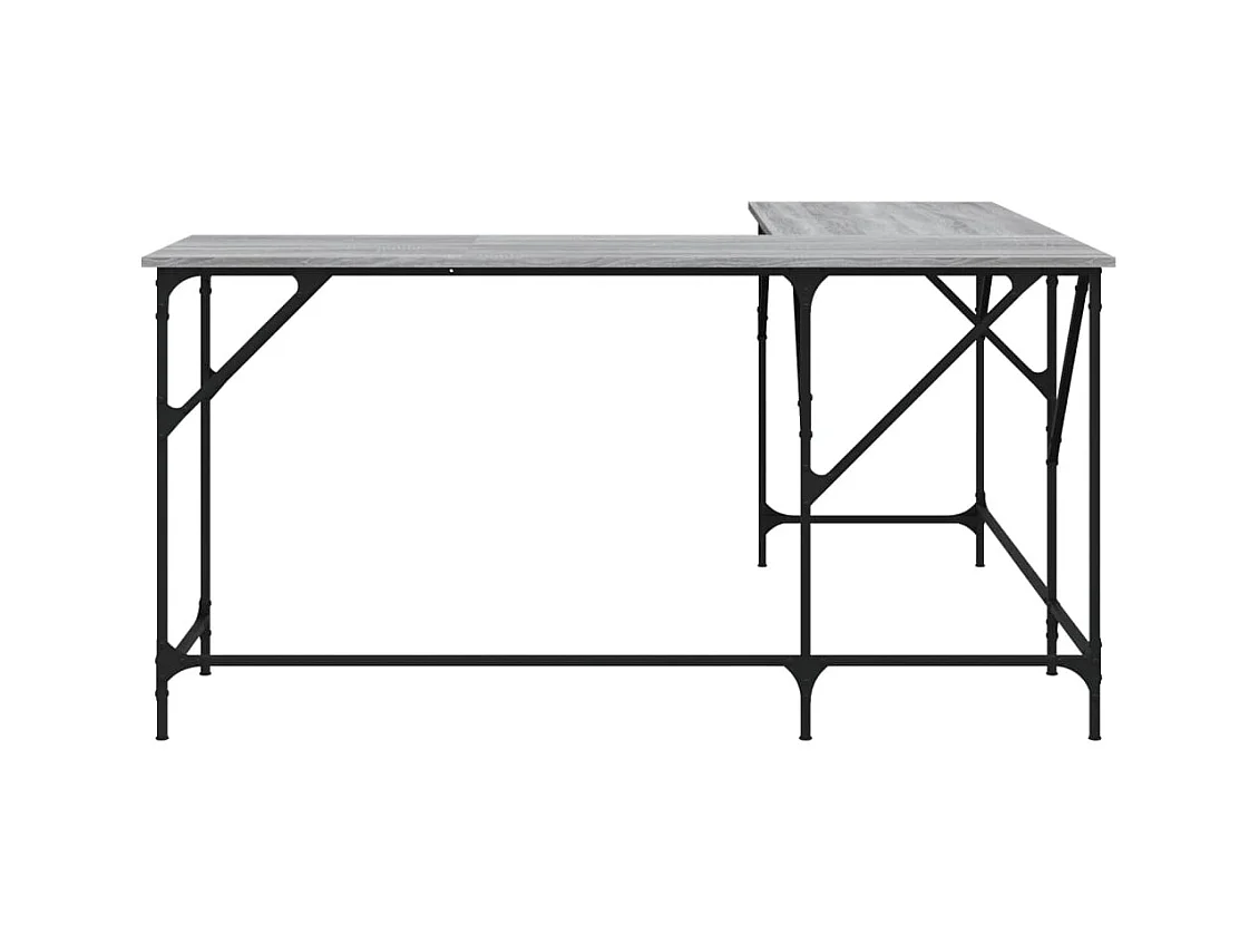 Bureau table poste de bois marron 149 x 149 x 75 cm 02_0023962