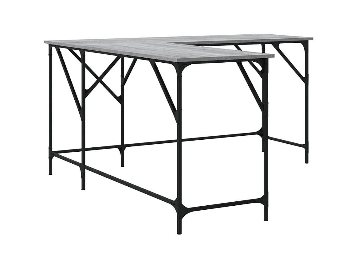 Bureau table poste de bois marron 149 x 149 x 75 cm 02_0023962