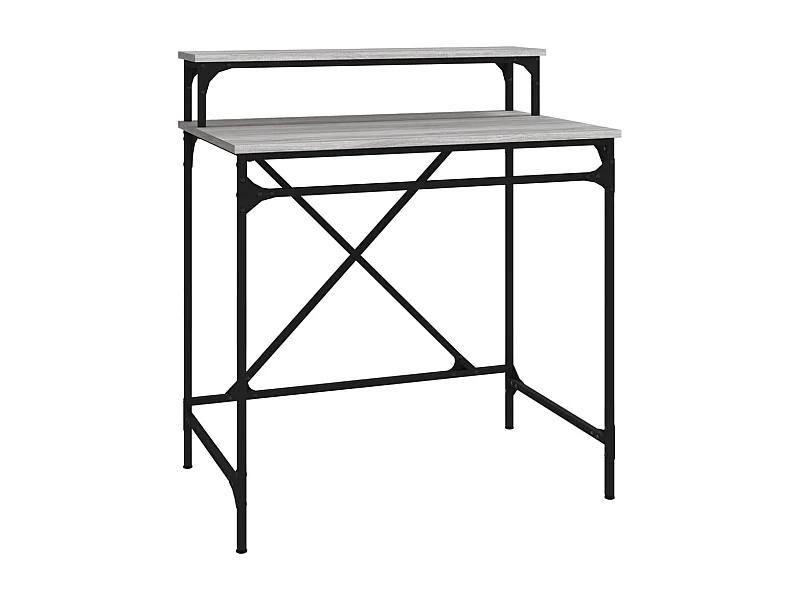 Mesa de trabalho estação de trabalho móveis para computador escritório Sonoma 80 x 50 x 90 cm madeira projetada e ferro cinza 02_0023965