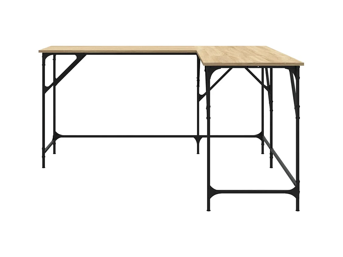 Bureau table poste de bois marron 149 x 149 x 75 cm 02_0023658