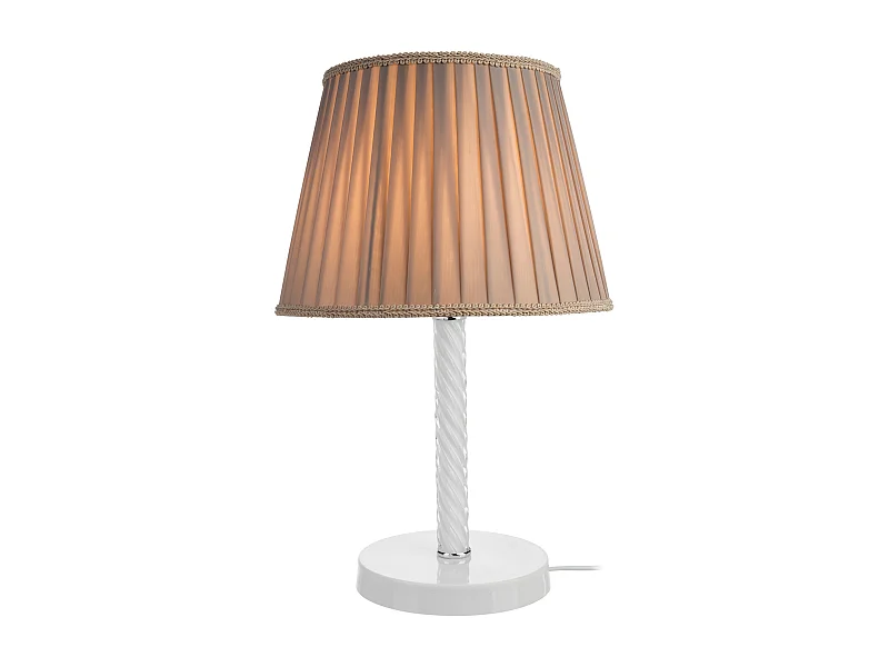 Candeeiro de mesa em metal vidro têxtil 40 cm E27 branco / areia 03_0007378