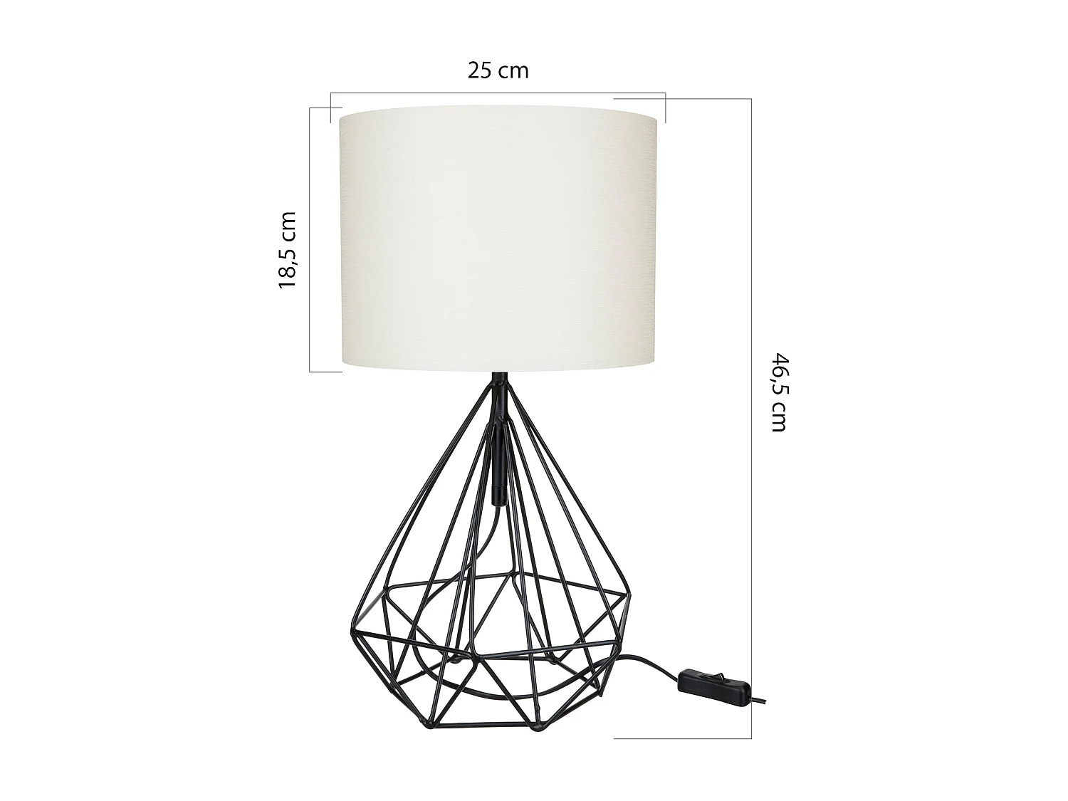 Lampe de bureau en métal blanche 25 x 25 x 46.5 cm 03_0007367