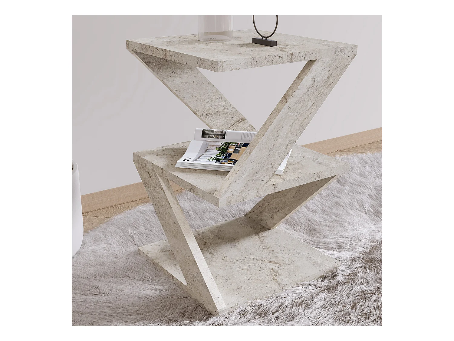 Beistelltisch Tulpe Granitoptik Travertin