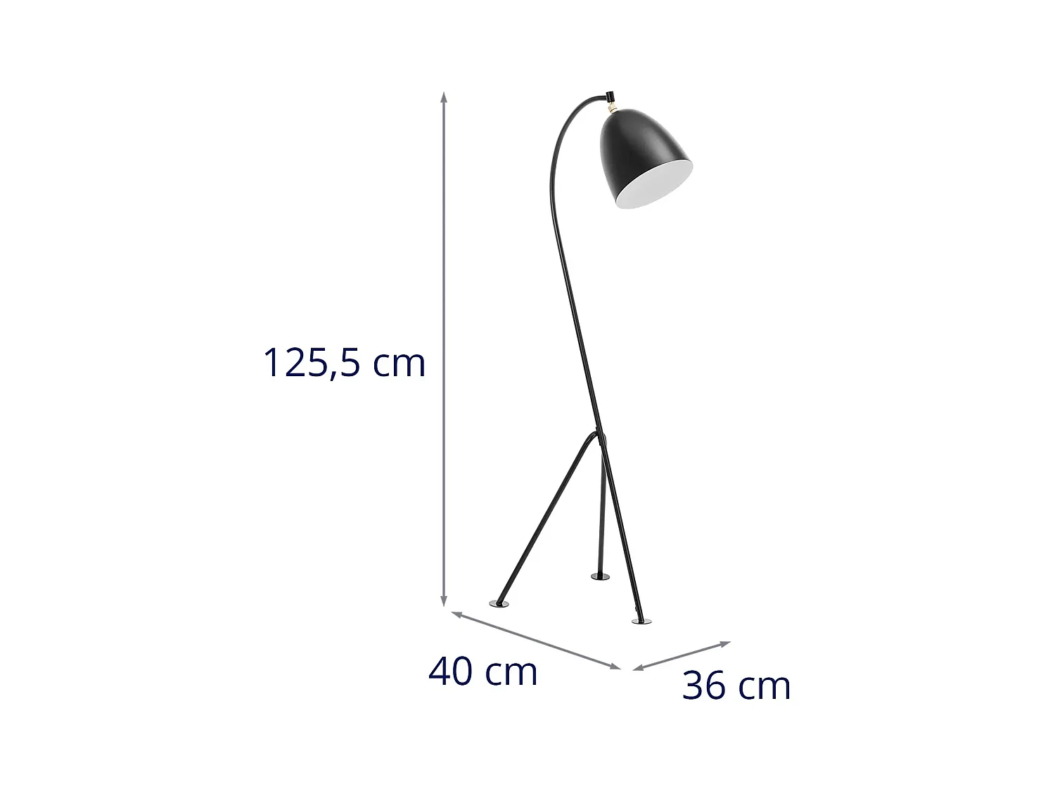 Lampadaire arc abat-jour mobile métal argentée 40 x 36 x 125.5 cm 14_0009213