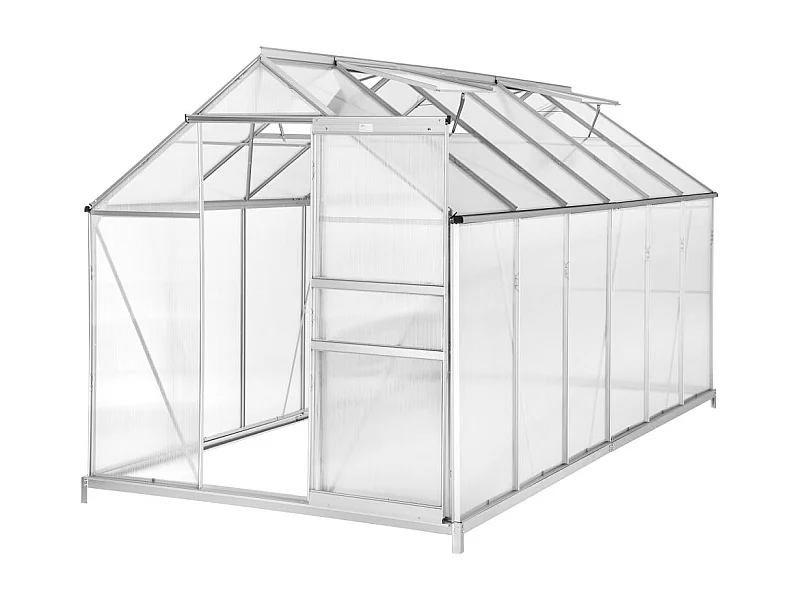 Invernadero de jardín herramientas de jardinería aluminio con base 375 x 185 x 195 cm 1608014