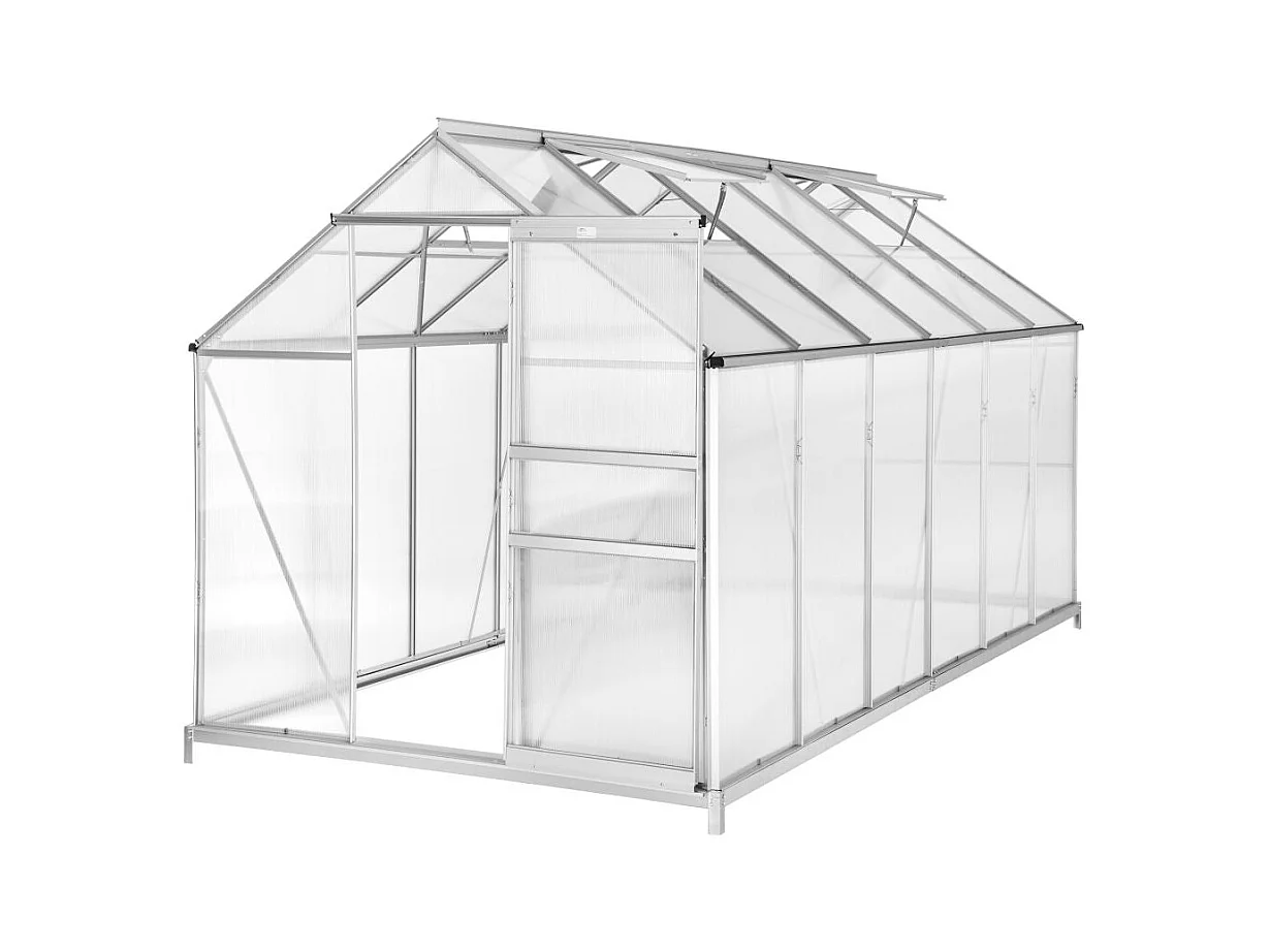 Serra da giardino attrezzi da giardinaggio in alluminio con base 375 x 185 x 195 cm 1608014