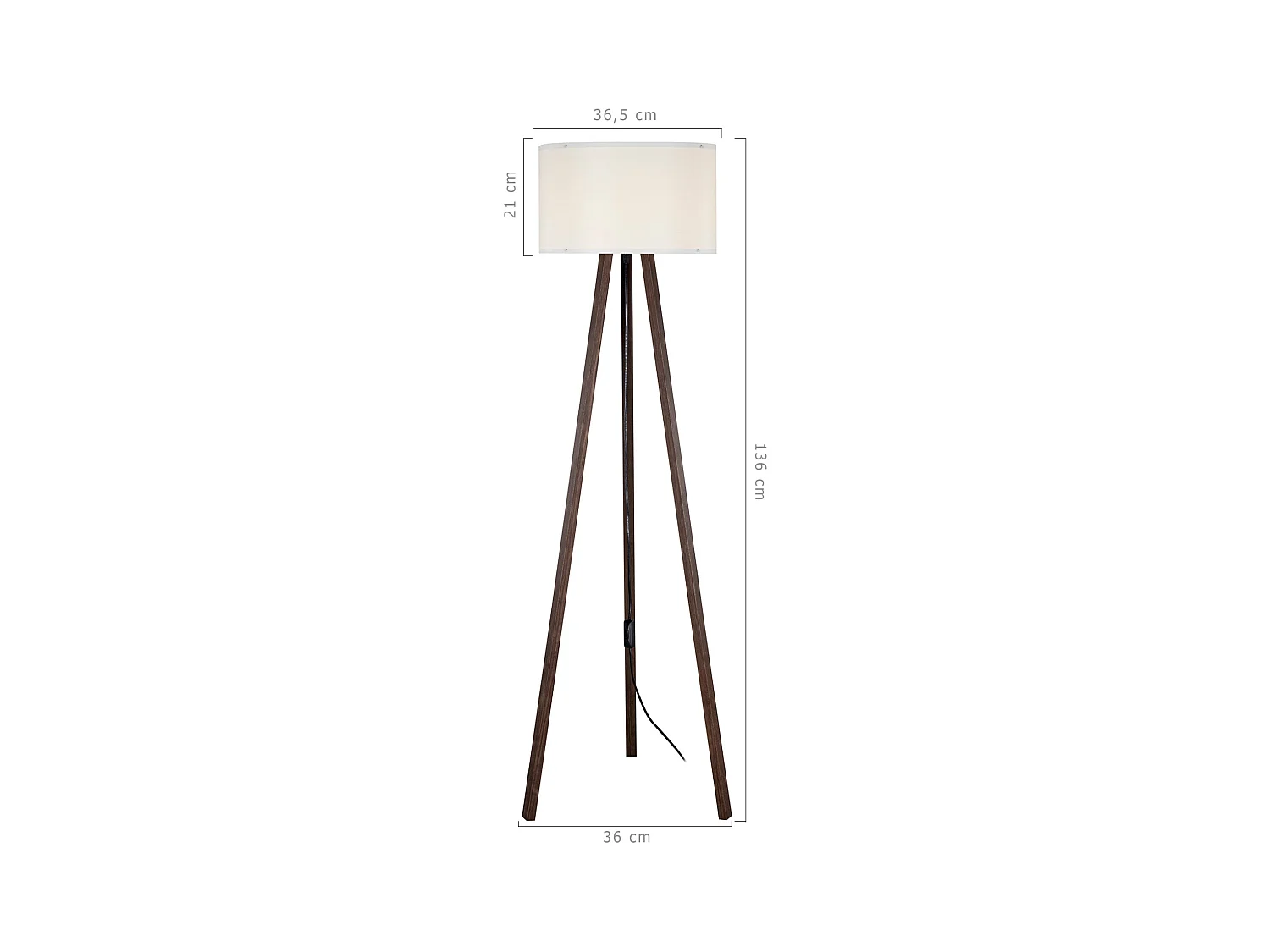 Lampadaire lampe lumière luminaire marron 36.5 x 36.5 x 136 cm 03_0007274