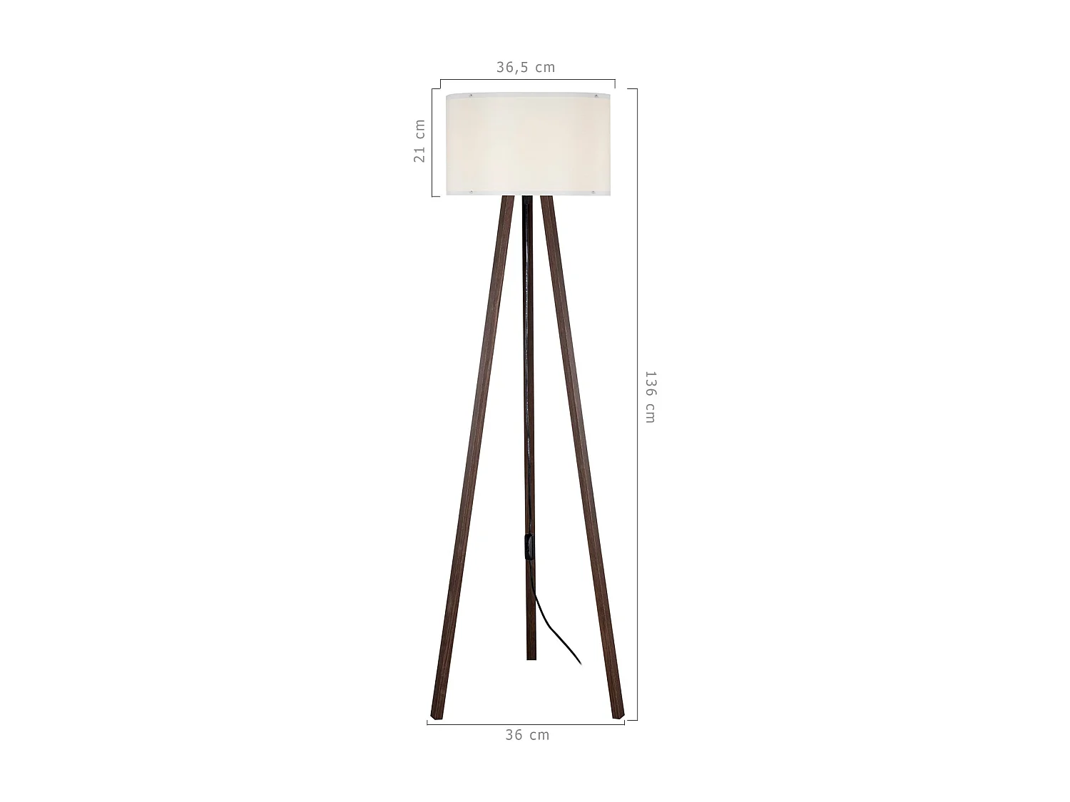 Lampadaire lampe lumière luminaire marron 36.5 x 36.5 x 136 cm 03_0007274