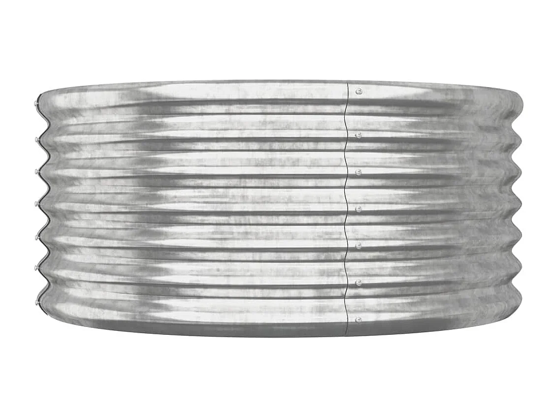 Jardinera para parterres elevados jardineras flores terraza jardín acero con recubrimiento en polvo 80 x 80 x 36 cm color Plata Plata 02_0038578