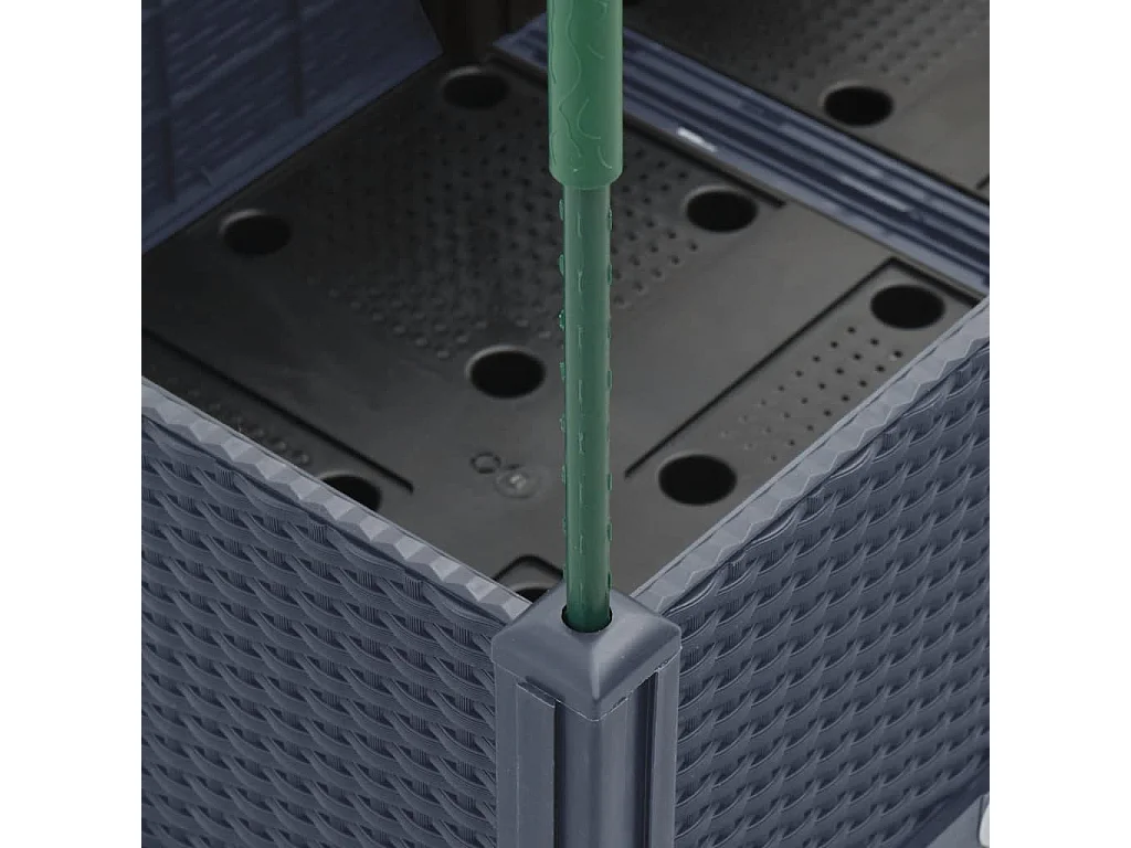 Fioriera rialzata per aiuola fioriera per terrazza giardino con traliccio 40 x 40 x 1425 cm PP grigio 02_0038295