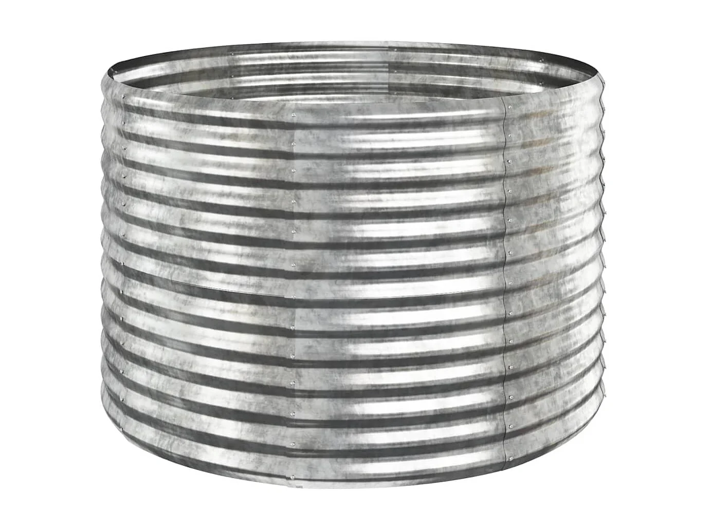 Jardinera para jardín jardinera elevada flores patio jardín acero con recubrimiento en polvo plateado Plata 02_0039712