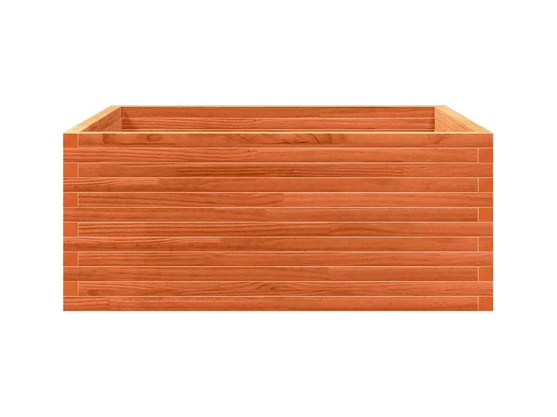 Fioriera rialzata per giardino fiorito terrazza cerata 110 x 110 x 46 cm legno massello di pino marrone 02_0038427