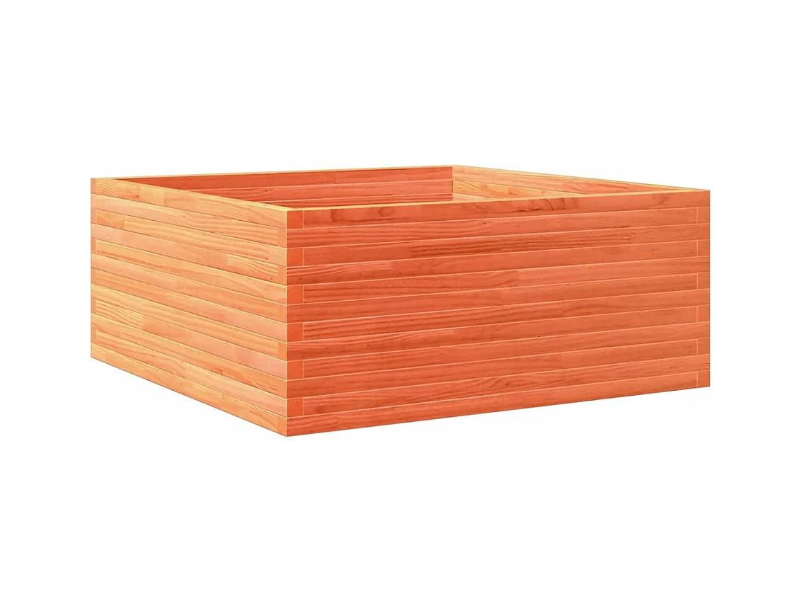 Fioriera rialzata per giardino fiorito terrazza cerata 110 x 110 x 46 cm legno massello di pino marrone 02_0038427