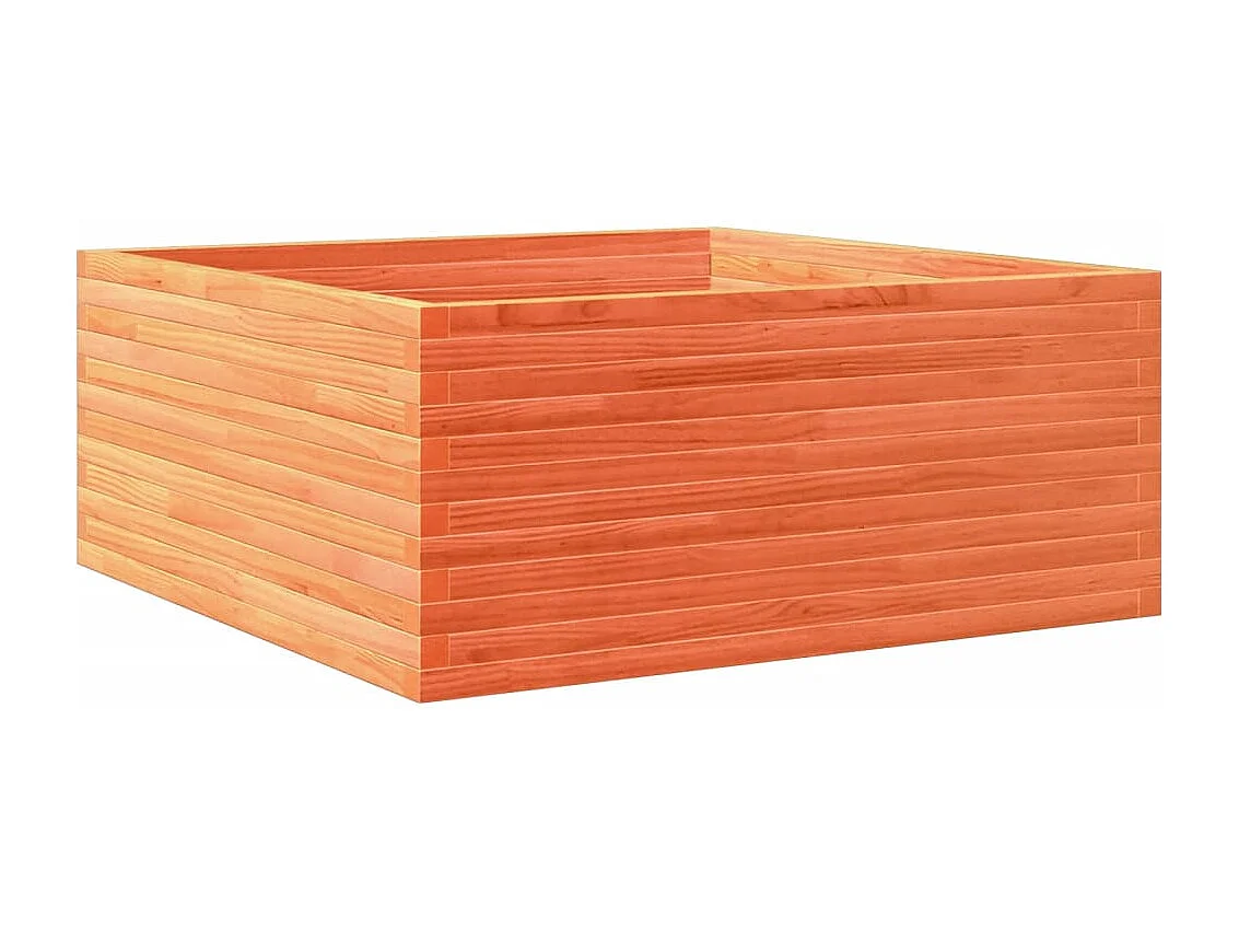 Fioriera rialzata per giardino fiorito terrazza cerata 110 x 110 x 46 cm legno massello di pino marrone 02_0038427