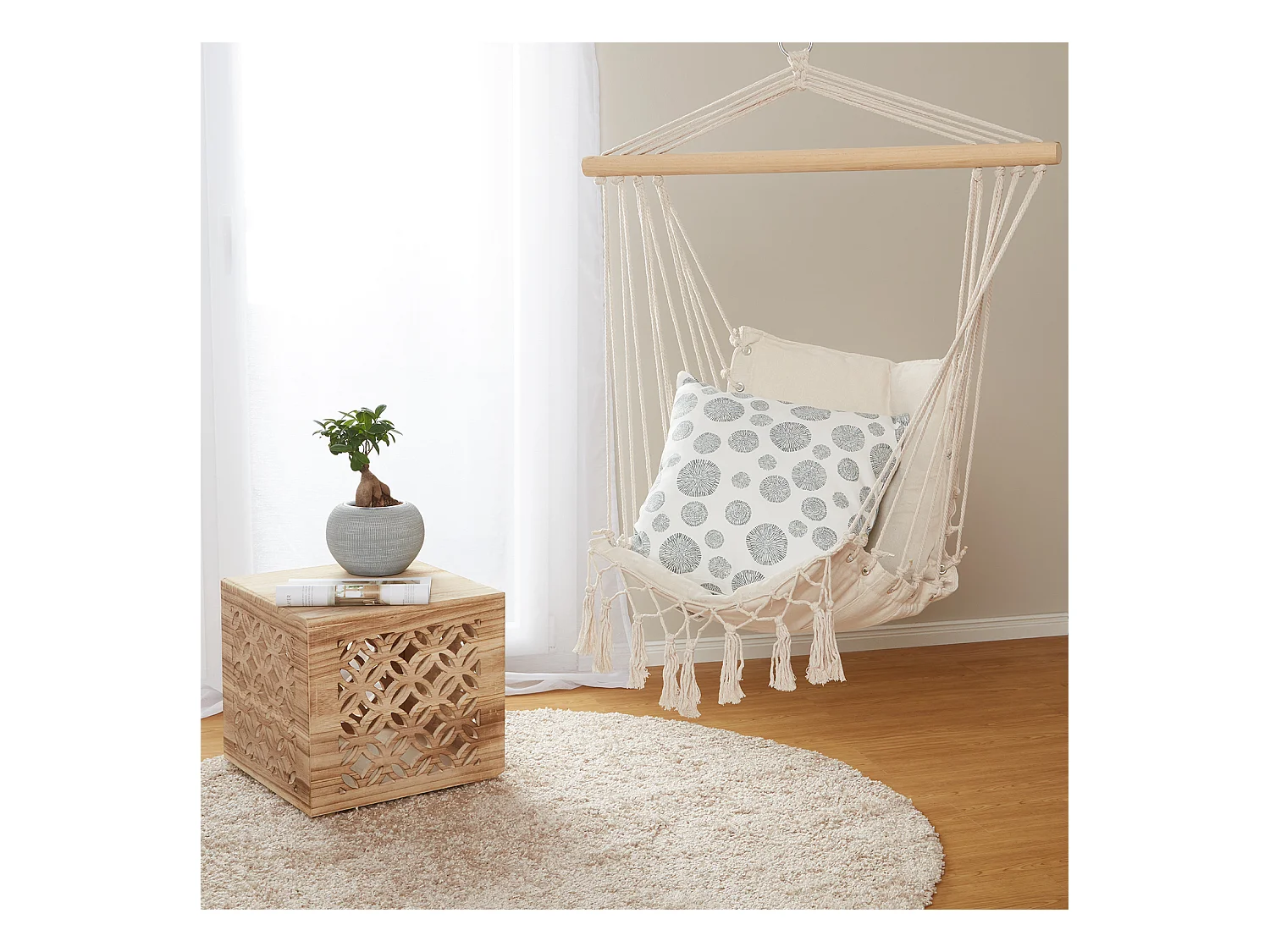 Table d'appoint 39x40x40 cm cube en bois marron chevet lumière