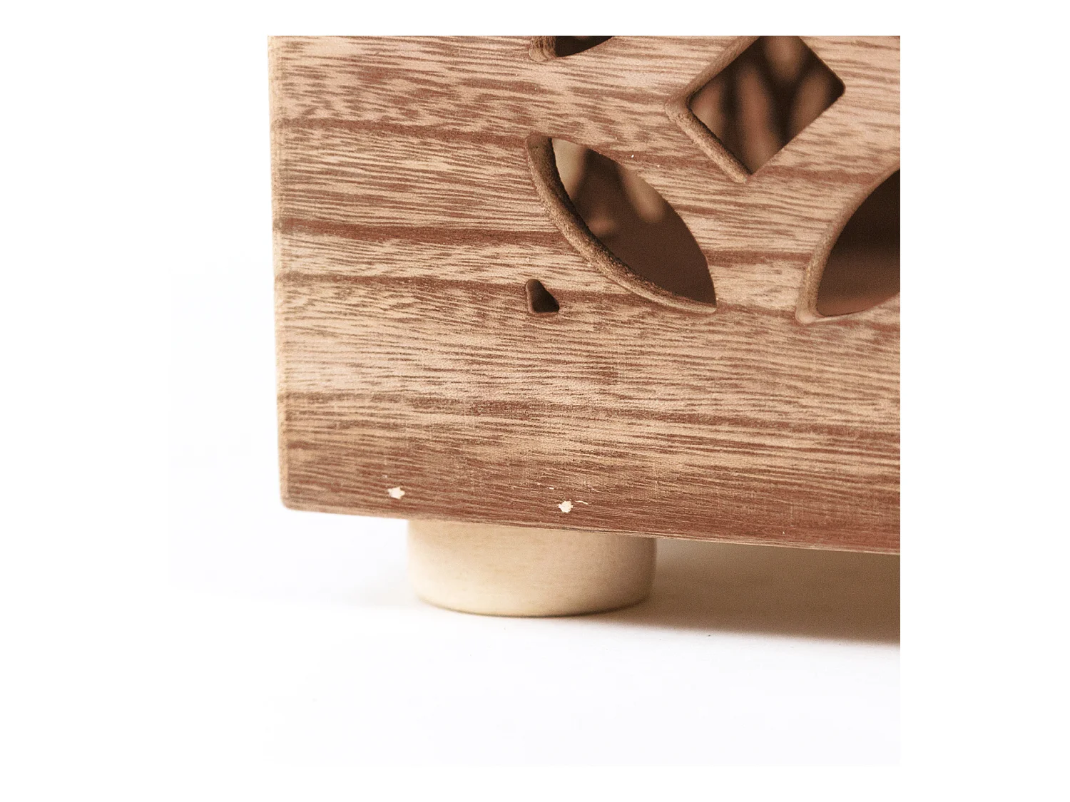 Table d'appoint 39x40x40 cm cube en bois marron chevet lumière