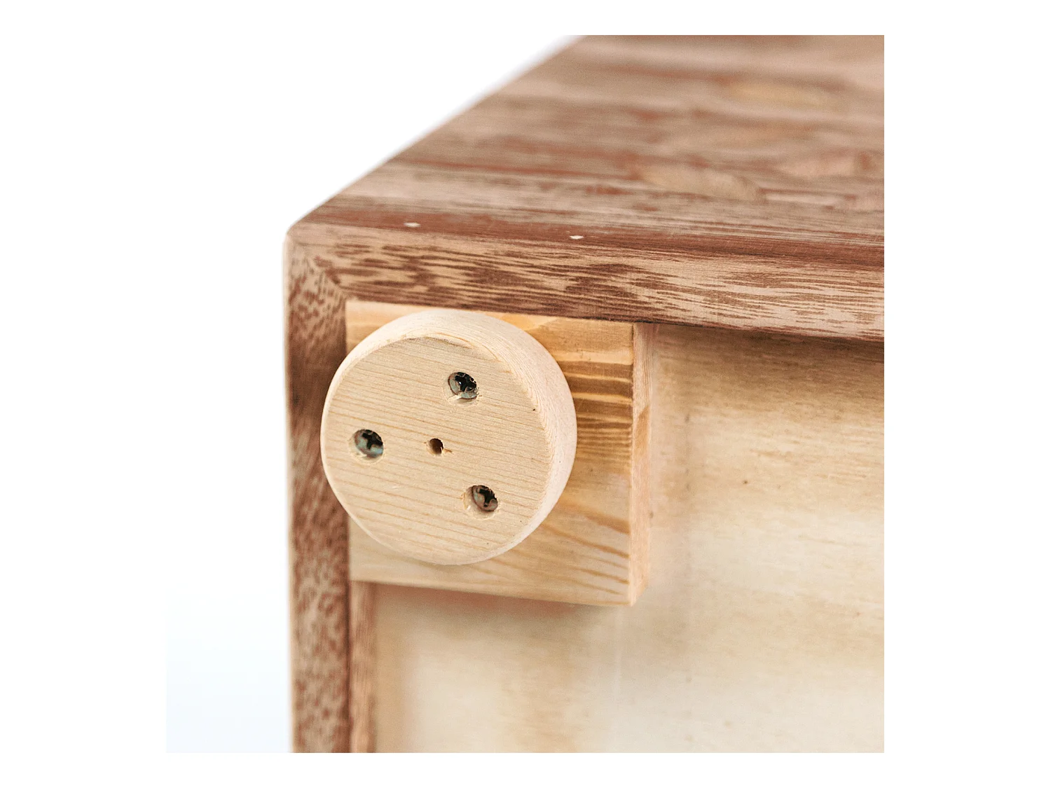 Table d'appoint 39x40x40 cm cube en bois marron chevet lumière