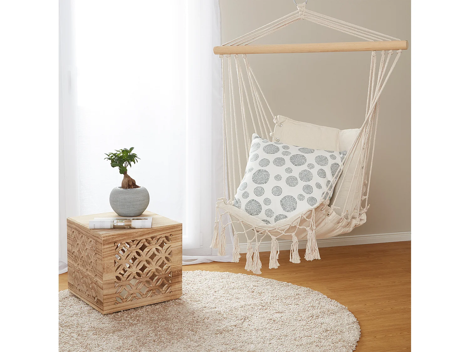 Mesa auxiliar 39x40x40 cm cubo de madera marrón para luz de mesita de noche