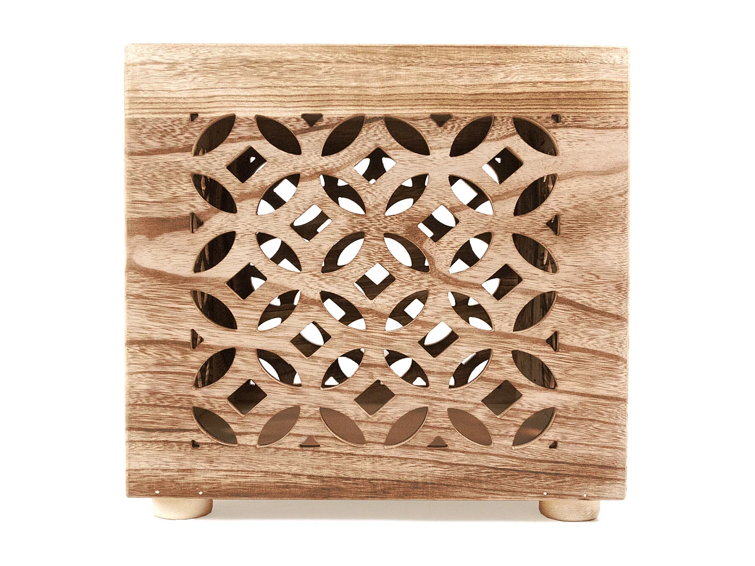 Mesa auxiliar 39x40x40 cm cubo de madera marrón para luz de mesita de noche
