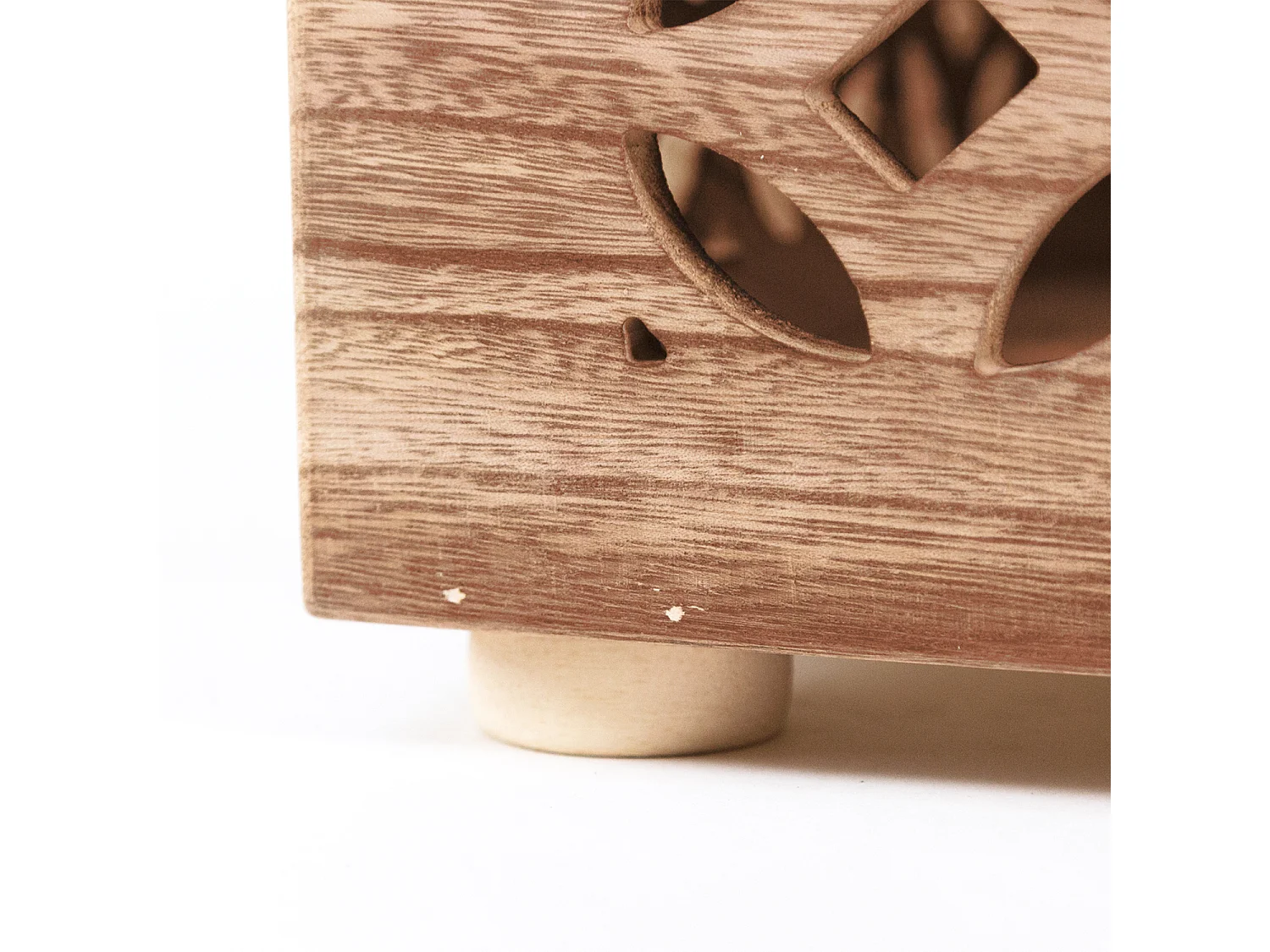 Mesa auxiliar 39x40x40 cm cubo de madera marrón para luz de mesita de noche