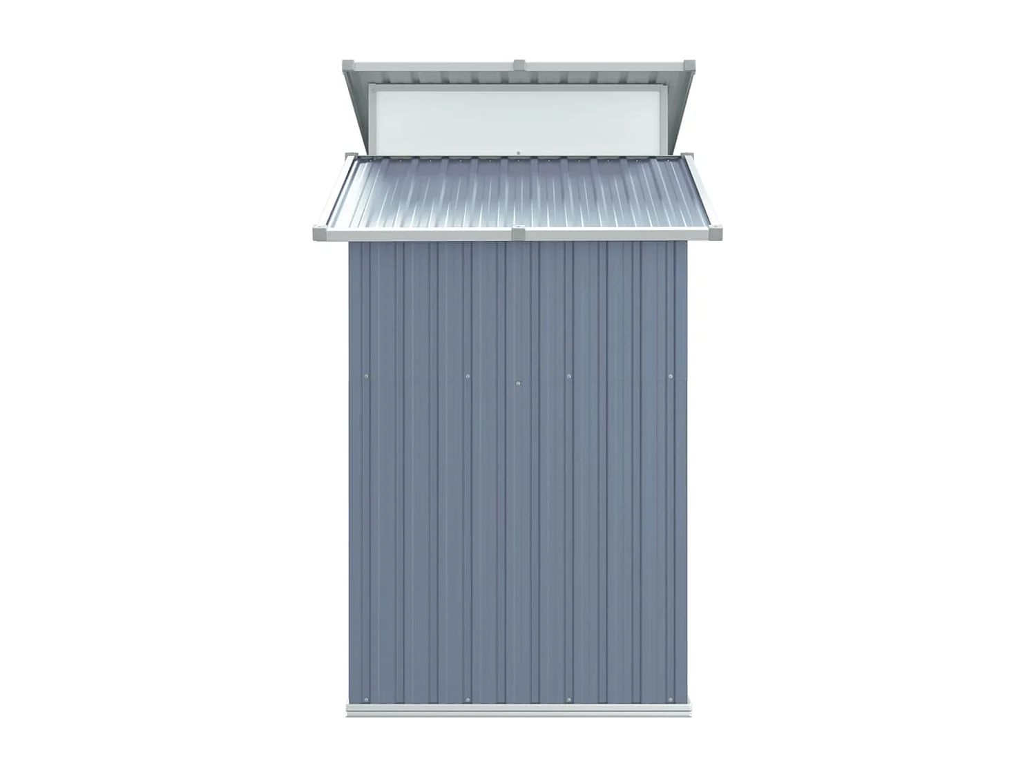 Abrigo de jardim, cabana, casa de armazenamento, galpão externo, ferramentas, robusto, 270 x 130 x 208,5 cm, aço galvanizado cinza 02_0022235