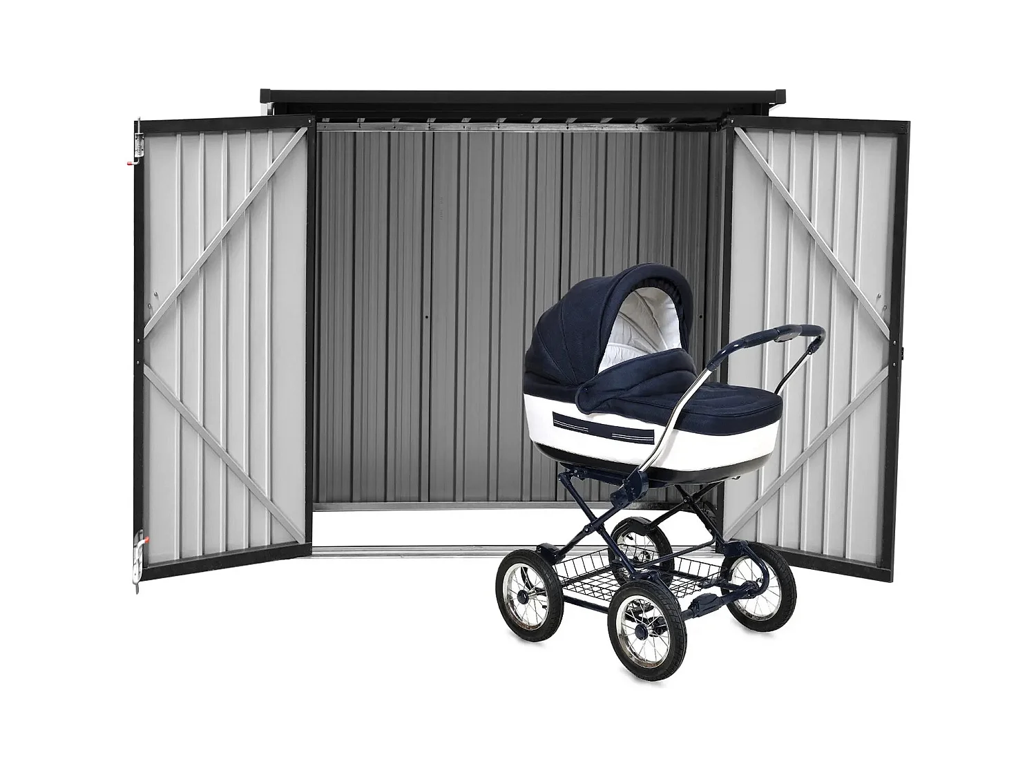 Abri de jardin cabane argenté 145 x 86 x 135 cm 14_0008107