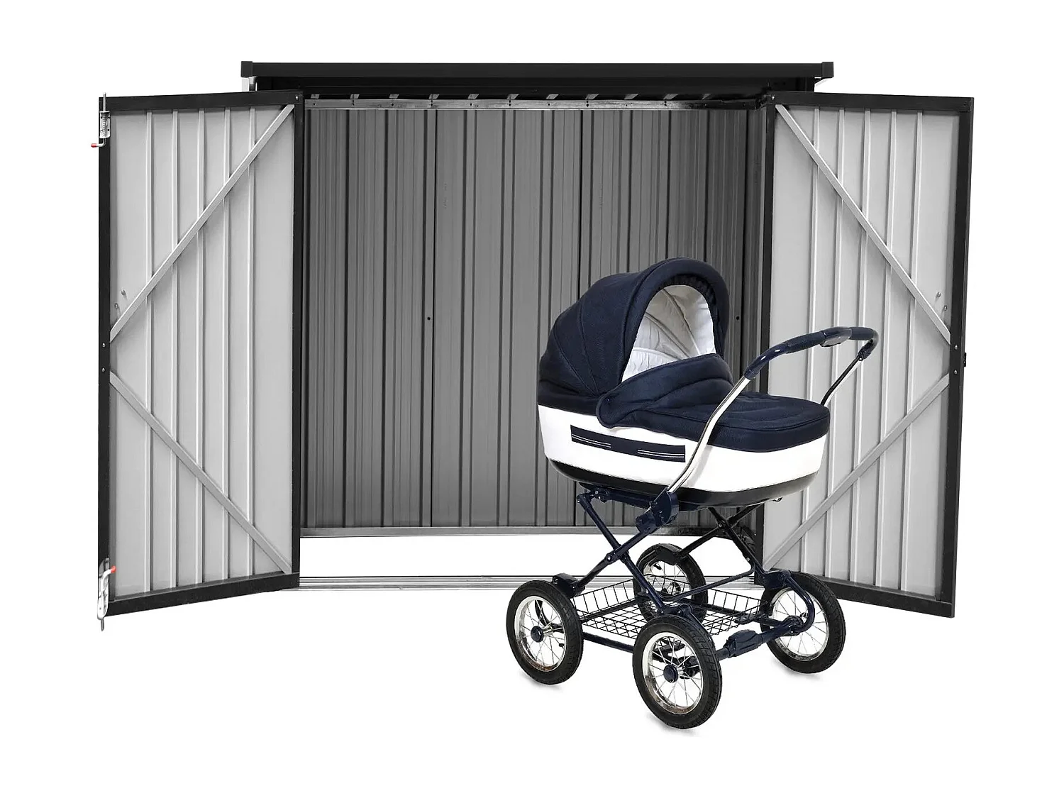 Abri de jardin cabane argenté 145 x 86 x 135 cm 14_0008107