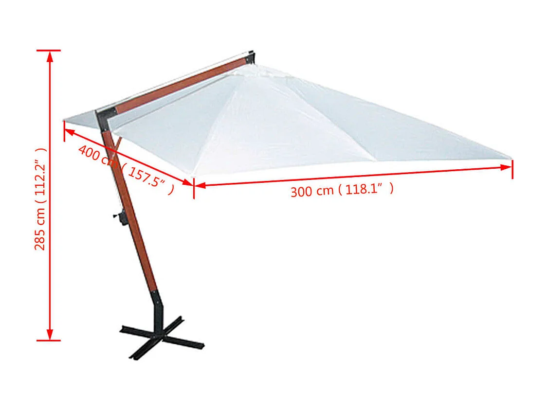 Ombrellone 300 x 400 cm bianco 02_0008035