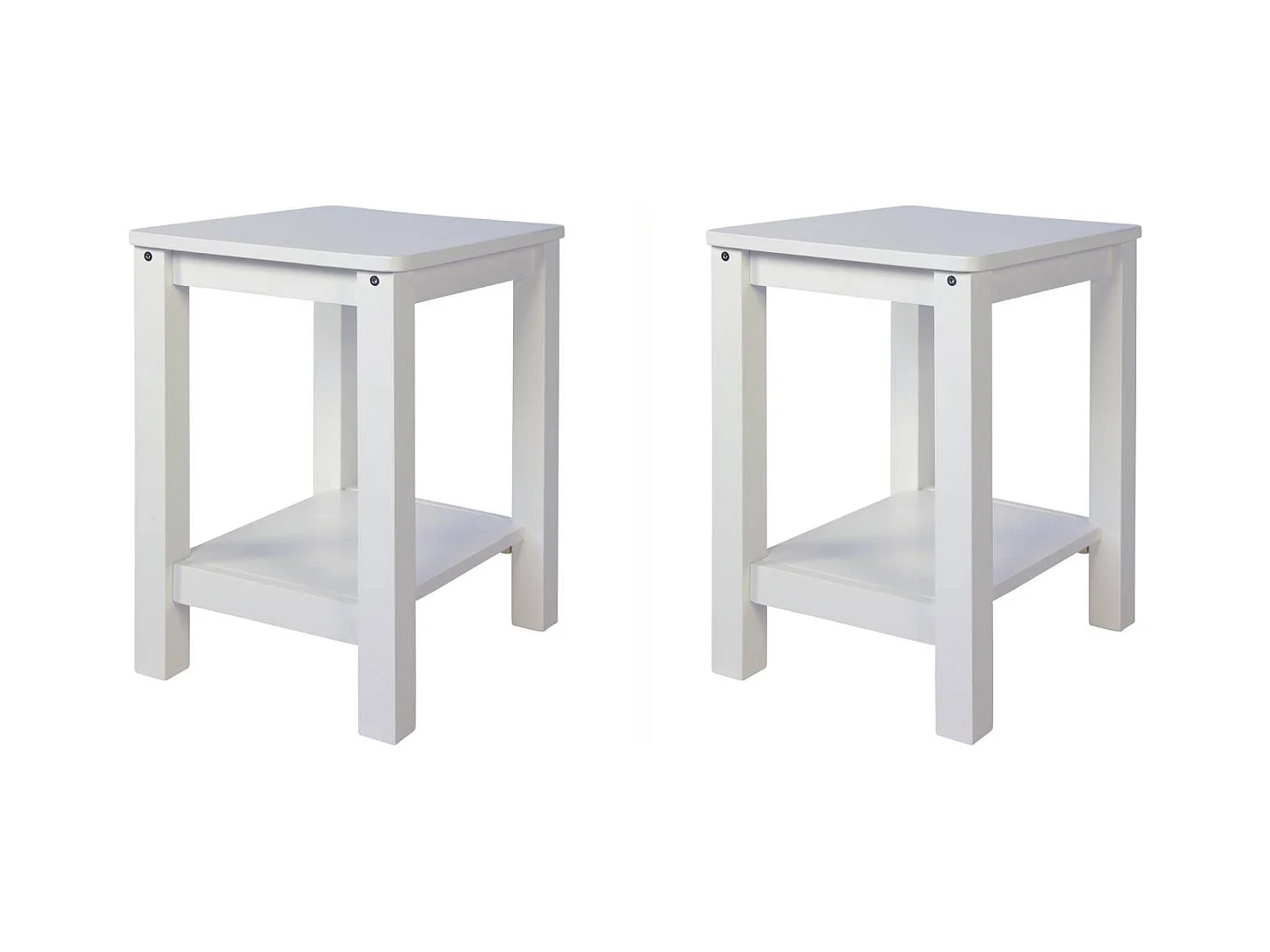 Ensemble de tabourets en bois 30x32x47 cm blanc