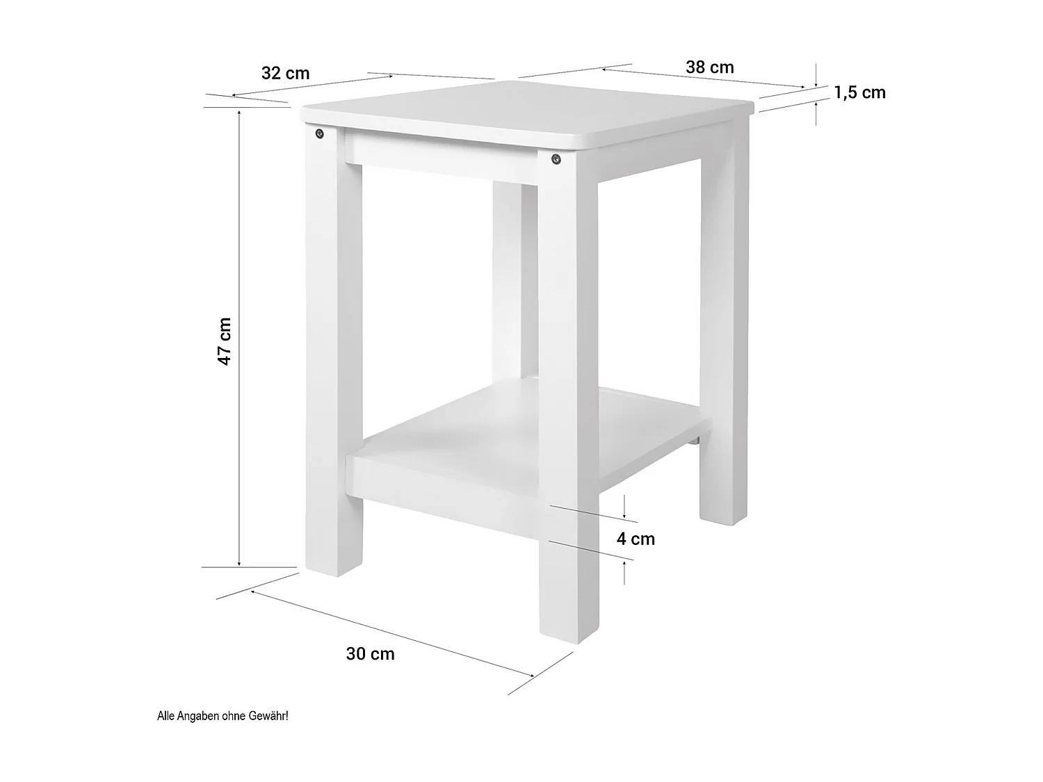 Holzhocker-Set 30x32x47 cm, weiß